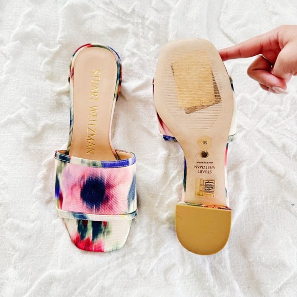 Stuart Weitzman Cayman Block Heel Sandals Size 5 - Picture 7 of 8